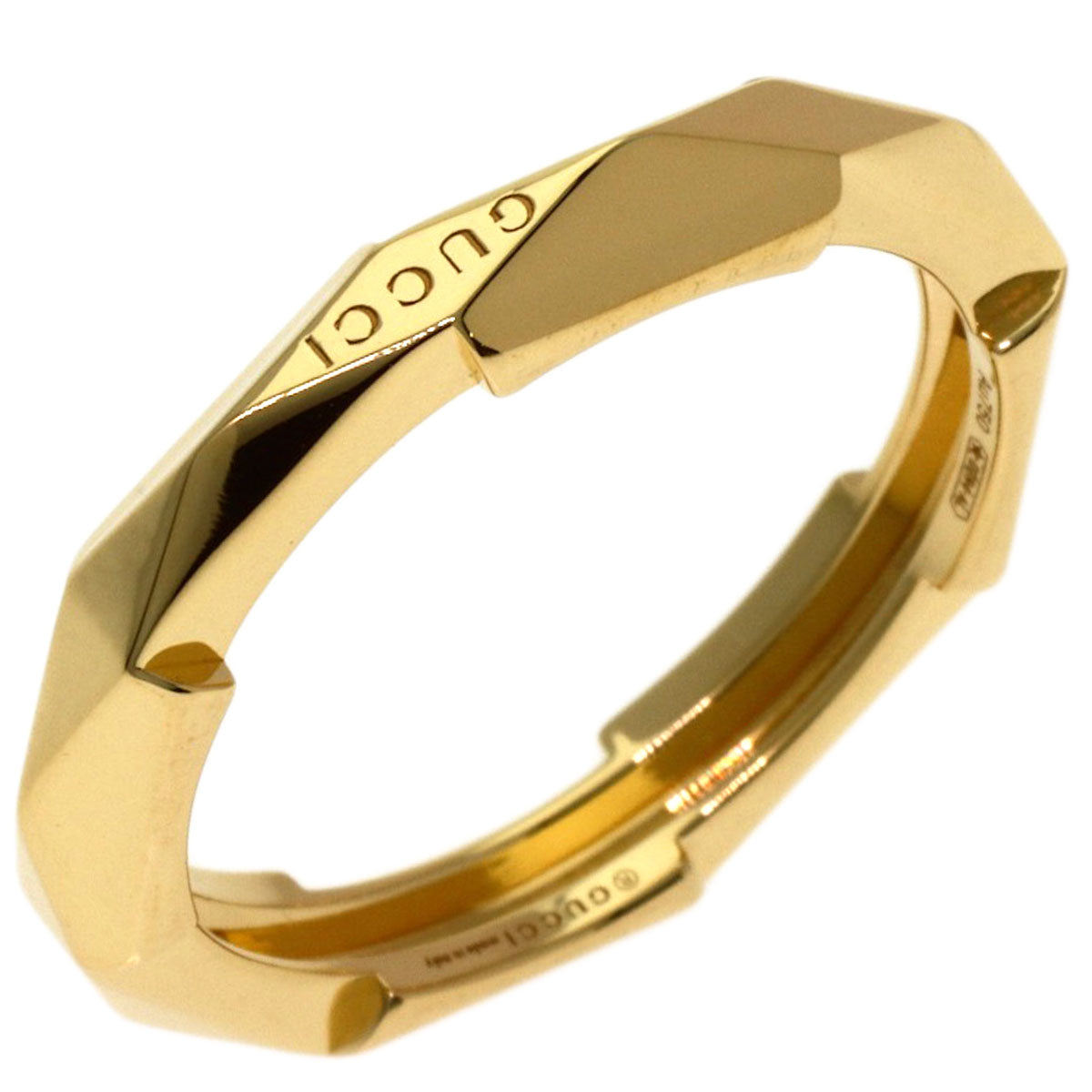 GUCCI Studded Ring Link to Love #19 Ring K18 Yellow Gold Ladies [Used]