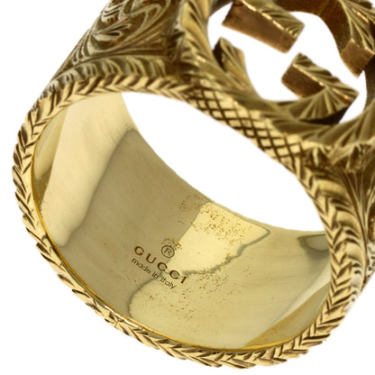 GUCCI Interlocking G Arabesque #18 Ring K18 Yellow Gold Ladies [Used]