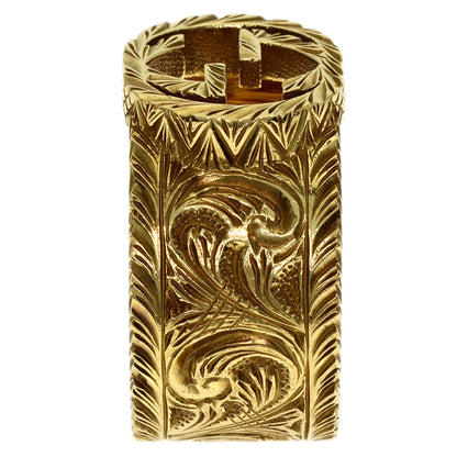 GUCCI Interlocking G Arabesque #18 Ring K18 Yellow Gold Ladies [Used]