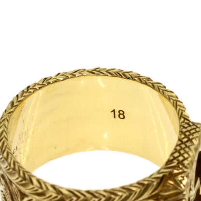 GUCCI Interlocking G Arabesque #18 Ring K18 Yellow Gold Ladies [Used]