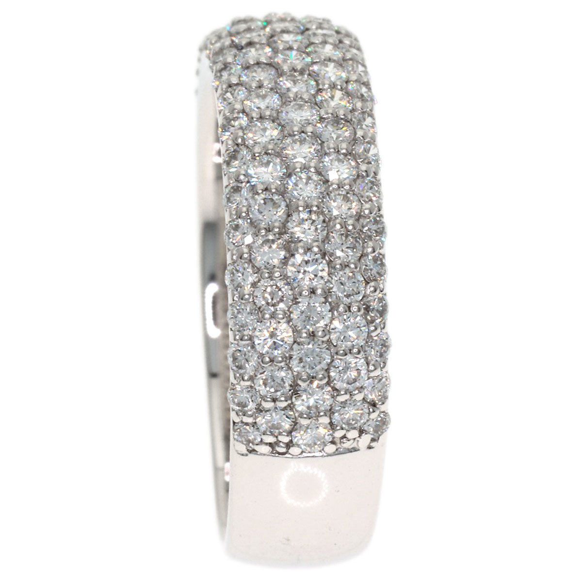 Ponte Vecchio Pave Diamond Ring K18 White Gold Ladies [Used]