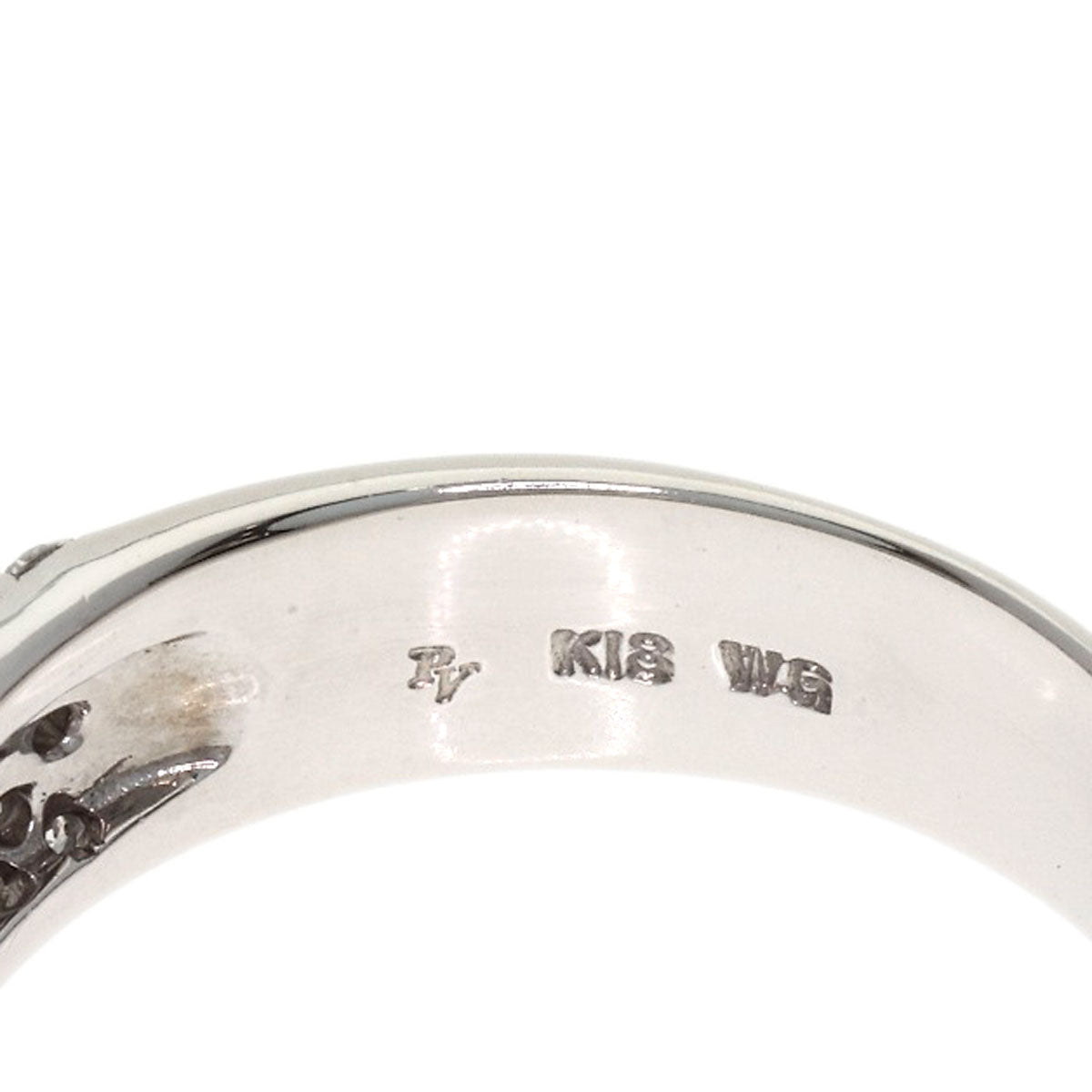 Ponte Vecchio Pave Diamond Ring K18 White Gold Ladies [Used]