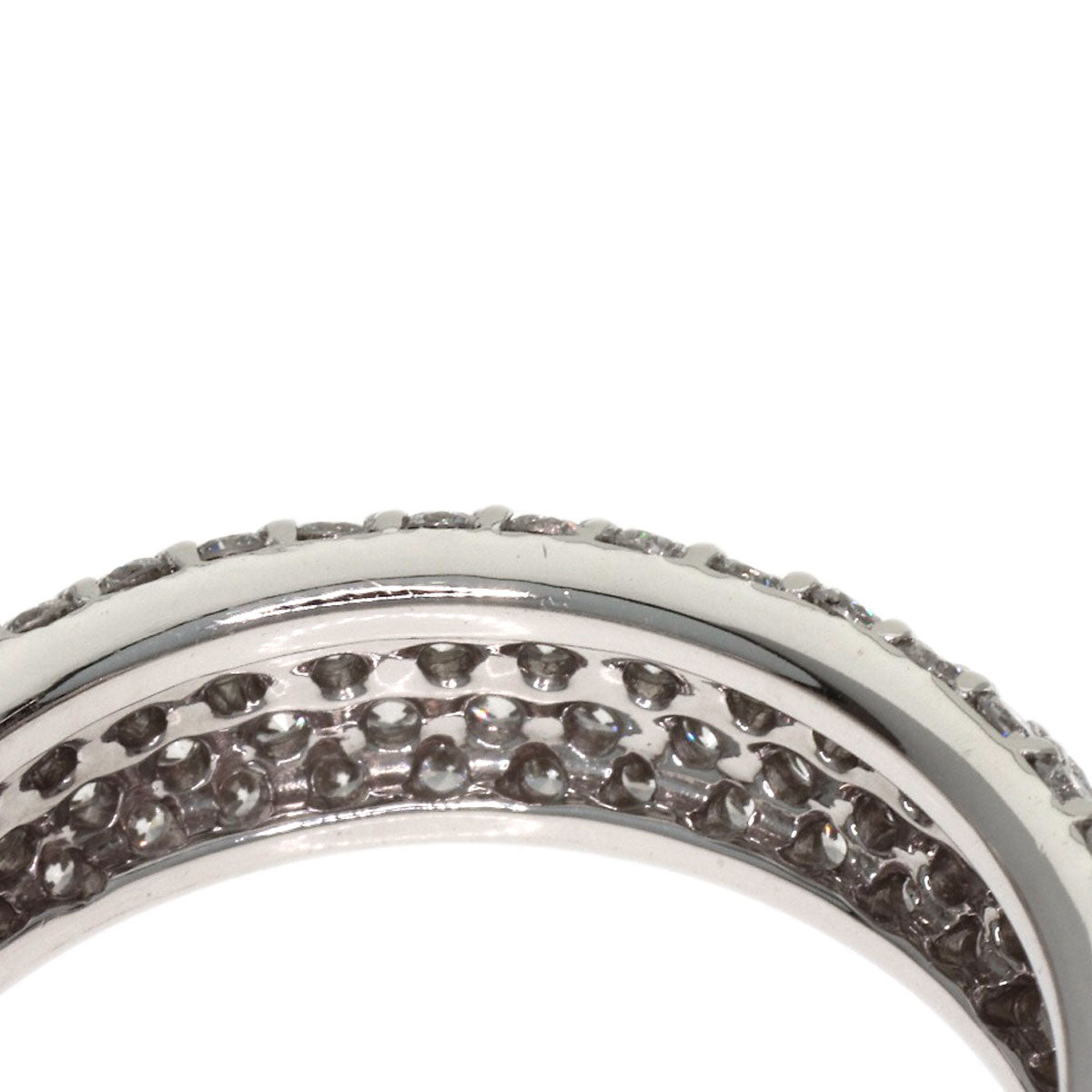 Ponte Vecchio Pave Diamond Ring K18 White Gold Ladies [Used]