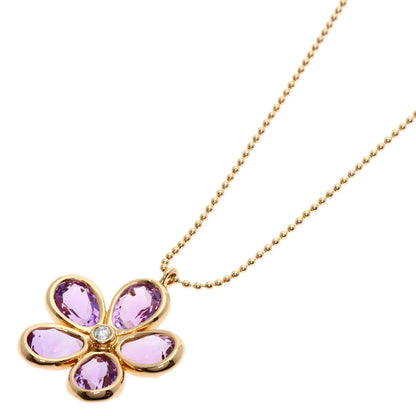 TIFFANY&Co. Garden Flower Amethyst Diamond Necklace K18 Pink Gold Ladies [Used]