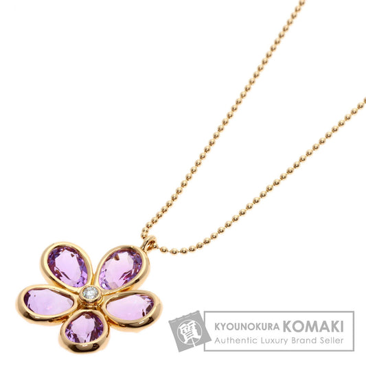 TIFFANY&Co. Garden Flower Amethyst Diamond Necklace K18 Pink Gold Ladies [Used]