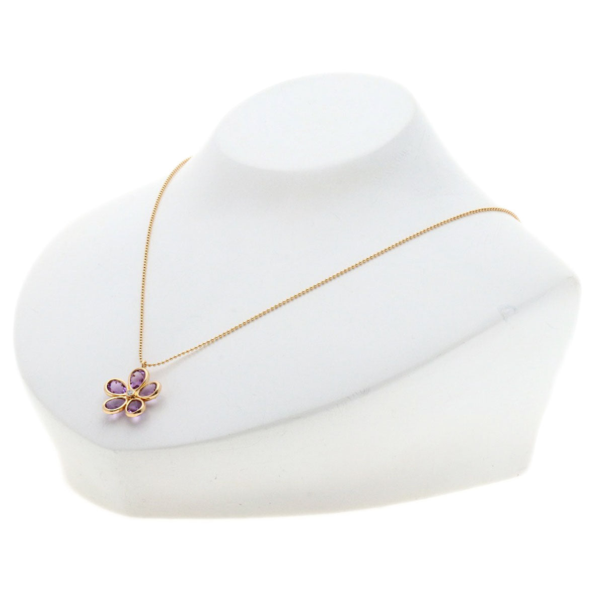 TIFFANY&Co. Garden Flower Amethyst Diamond Necklace K18 Pink Gold Ladies [Used]
