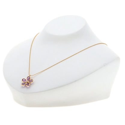 TIFFANY&Co. Garden Flower Amethyst Diamond Necklace K18 Pink Gold Ladies [Used]