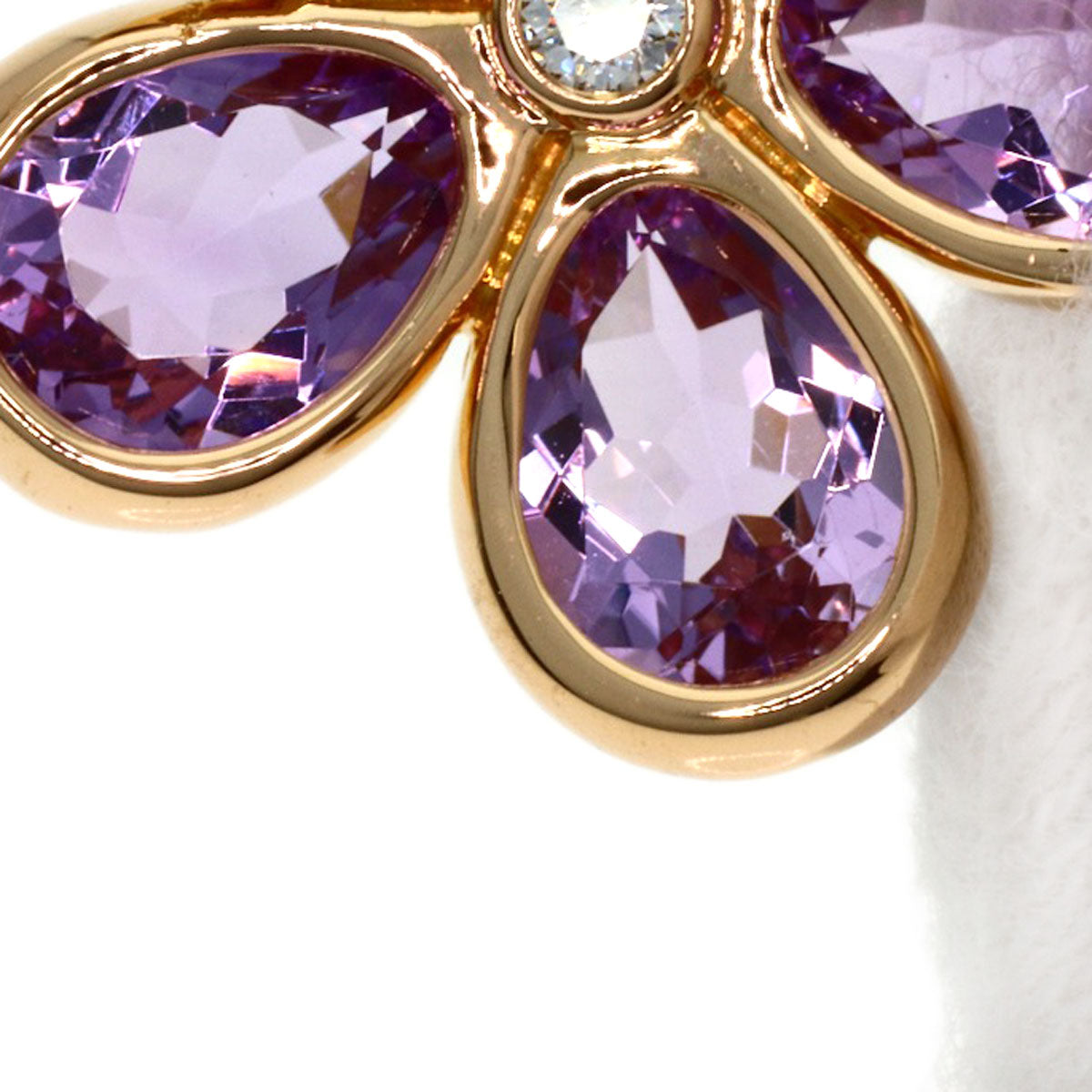 TIFFANY&Co. Garden Flower Amethyst Diamond Necklace K18 Pink Gold Ladies [Used]