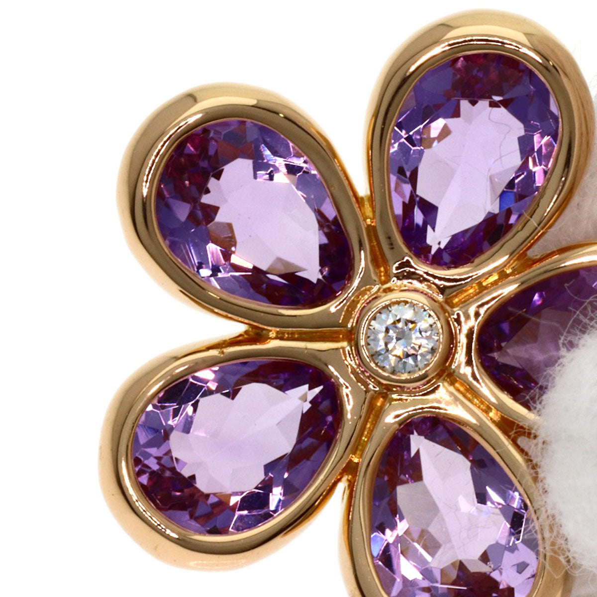TIFFANY&Co. Garden Flower Amethyst Diamond Necklace K18 Pink Gold Ladies [Used]