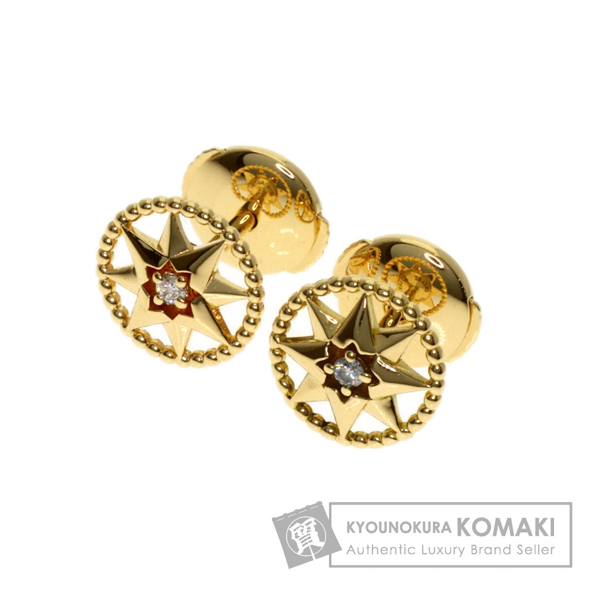 Dior Rose des Vents Diamond earring K18 Yellow Gold Ladies [Used]