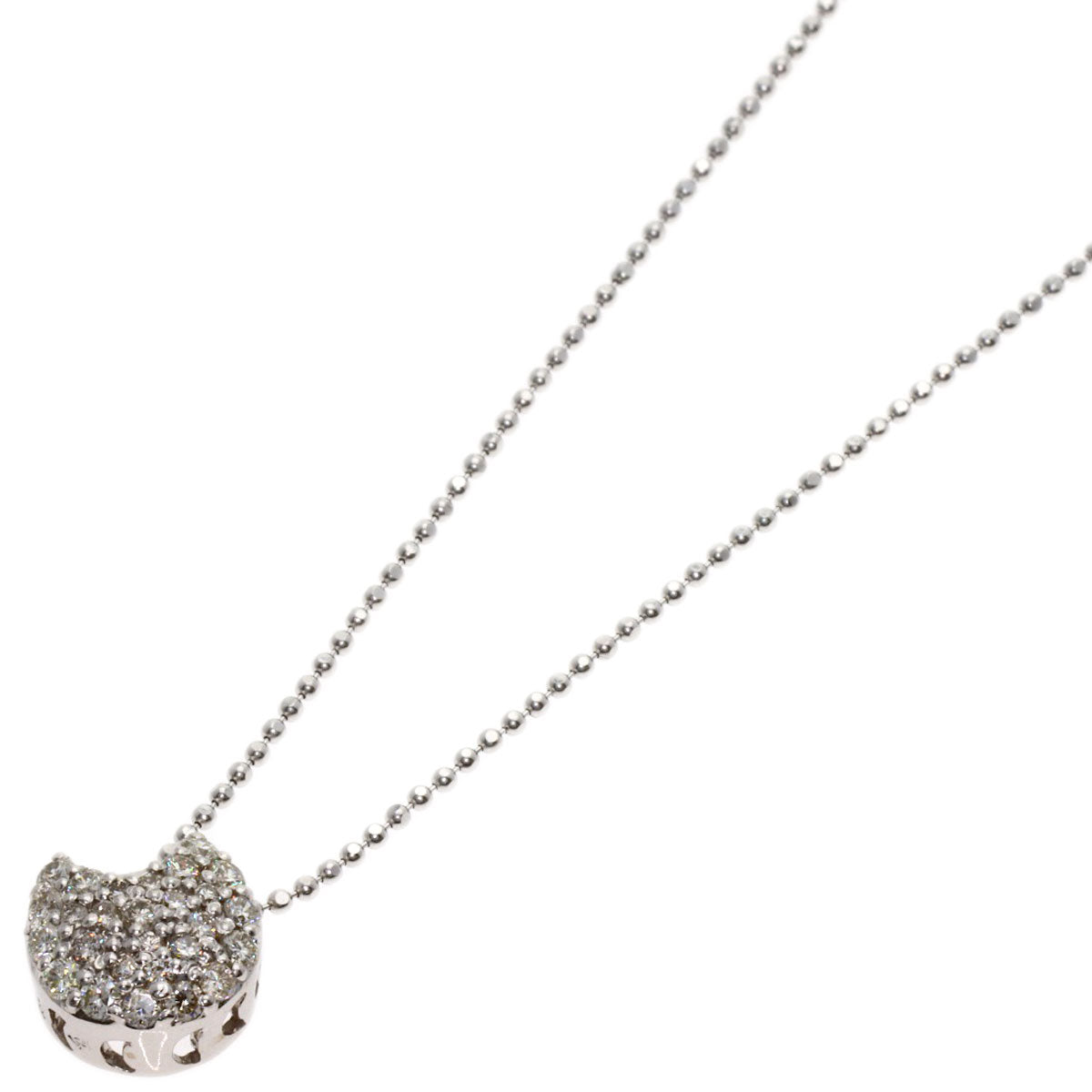 Ponte Vecchio Diamond Necklace K18 White Gold Ladies [Used]