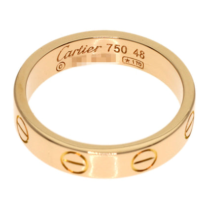 CARTIER mini love ring #48 Ring K18 Pink Gold Ladies [Used]