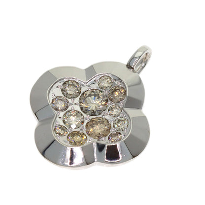 Kashikey Unforgettable Motif Brown Diamond Pendant top K18 White Gold Ladies [Used]