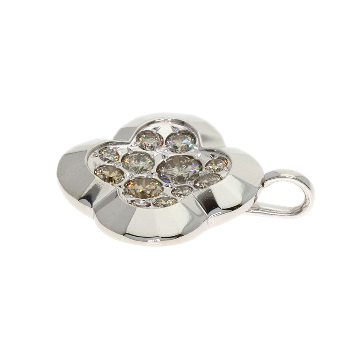 Kashikey Unforgettable Motif Brown Diamond Pendant top K18 White Gold Ladies [Used]