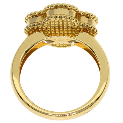 Van Cleef & Arpels Vintage Alhambra Diamond Onyx #50 Ring K18 Yellow Gold Ladies [Used]