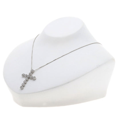 Damiani Crystal Cross Diamond Necklace K18 White Gold Ladies [Used]