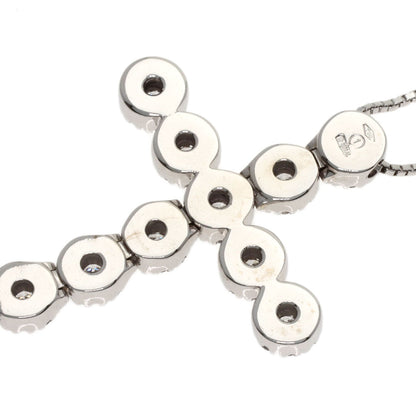 Damiani Crystal Cross Diamond Necklace K18 White Gold Ladies [Used]