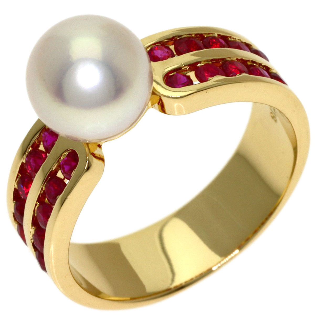 TASAKI Pearl Pearl Ruby Ring K18 Yellow Gold Ladies [Used]