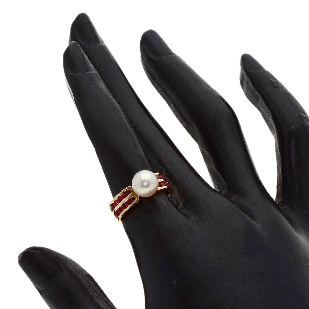 TASAKI Pearl Pearl Ruby Ring K18 Yellow Gold Ladies [Used]
