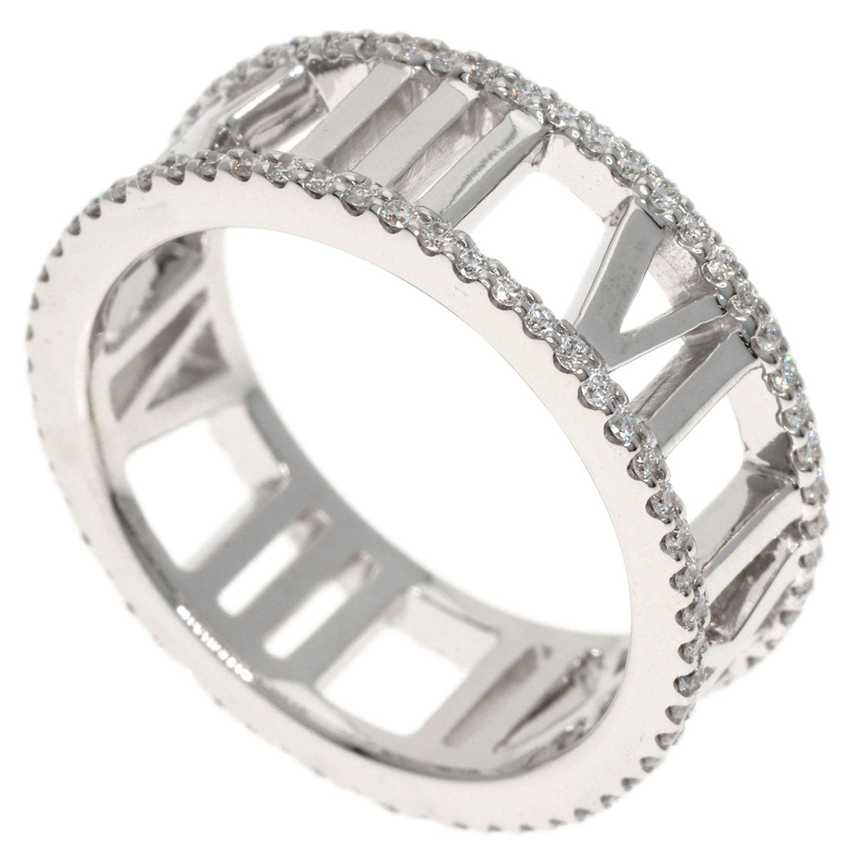 TIFFANY&Co. Atlas Open Full Edge Diamond Ring K18 White Gold Ladies [Used]