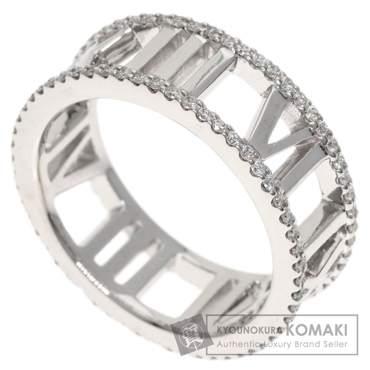 TIFFANY&Co. Atlas Open Full Edge Diamond Ring K18 White Gold Ladies [Used]