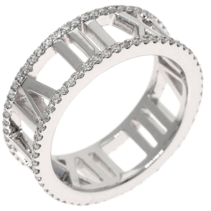 TIFFANY&Co. Atlas Open Full Edge Diamond Ring K18 White Gold Ladies [Used]