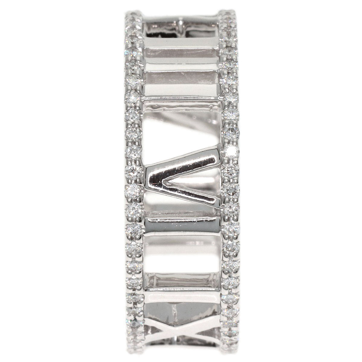 TIFFANY&Co. Atlas Open Full Edge Diamond Ring K18 White Gold Ladies [Used]