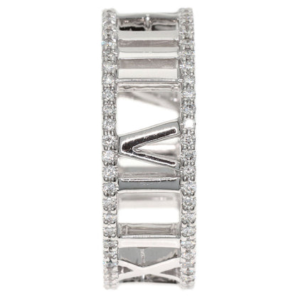 TIFFANY&Co. Atlas Open Full Edge Diamond Ring K18 White Gold Ladies [Used]