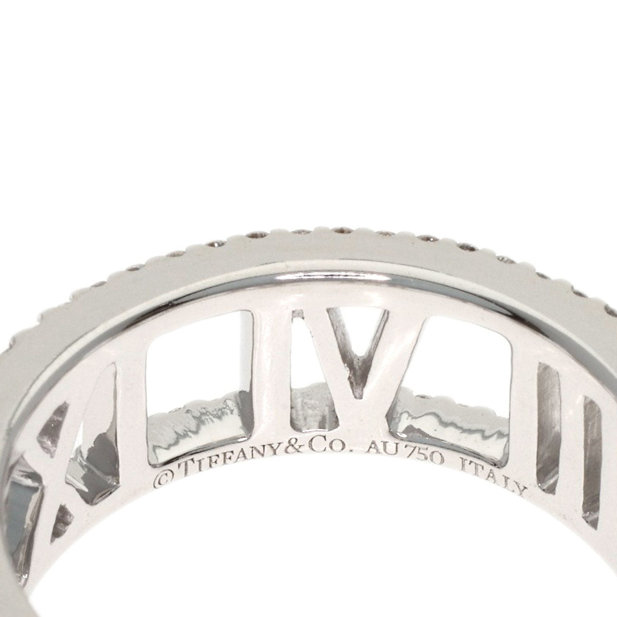 TIFFANY&Co. Atlas Open Full Edge Diamond Ring K18 White Gold Ladies [Used]