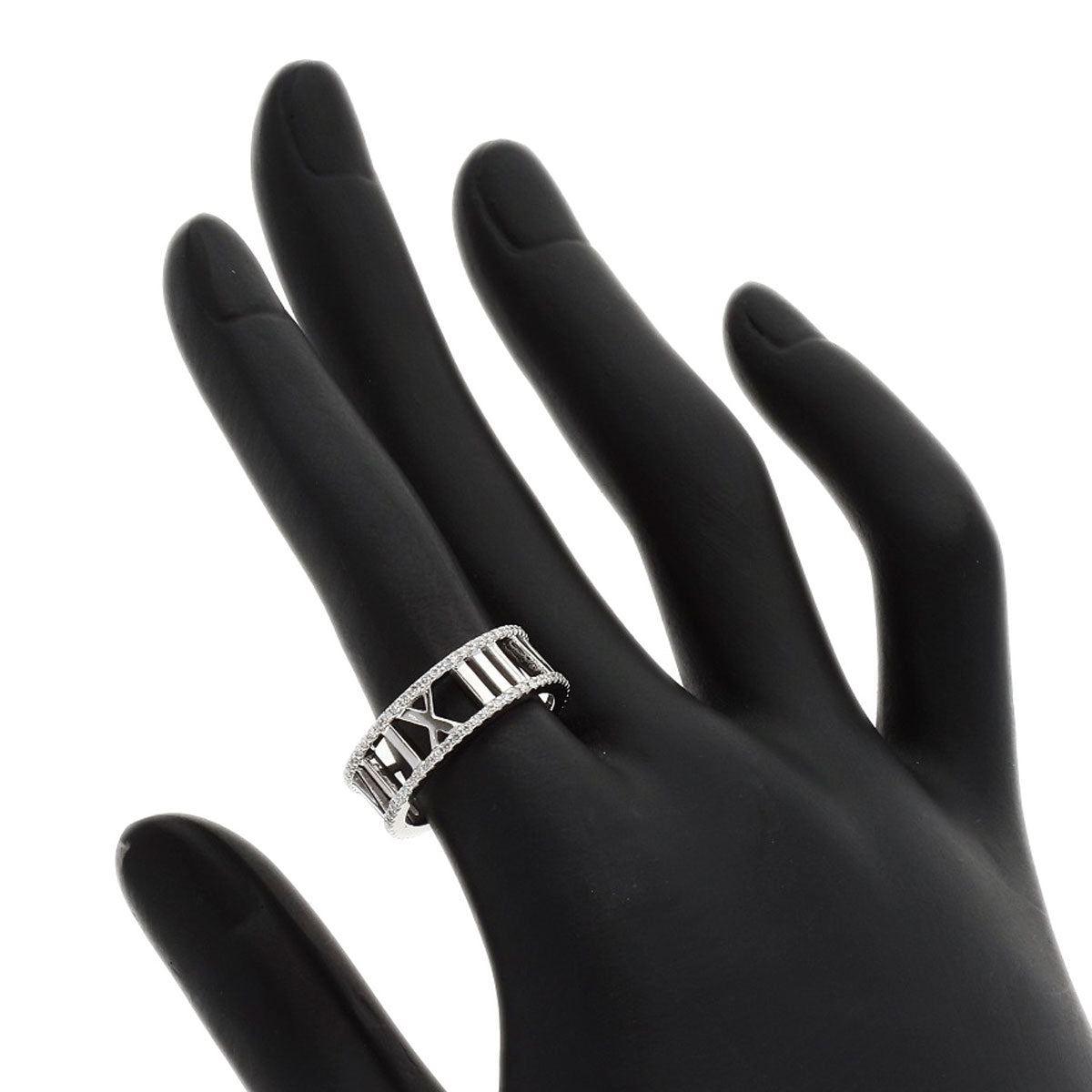 TIFFANY&Co. Atlas Open Full Edge Diamond Ring K18 White Gold Ladies [Used]