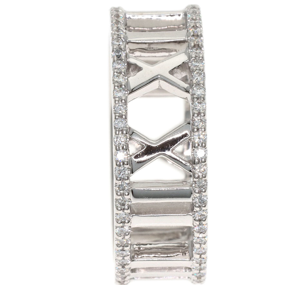 TIFFANY&Co. Atlas Open Full Edge Diamond Ring K18 White Gold Ladies [Used]