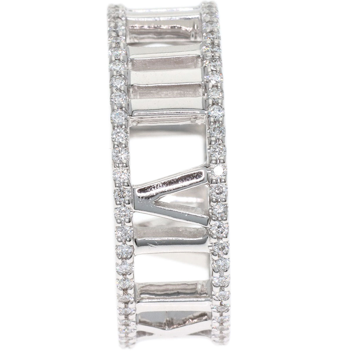 TIFFANY&Co. Atlas Open Full Edge Diamond Ring K18 White Gold Ladies [Used]