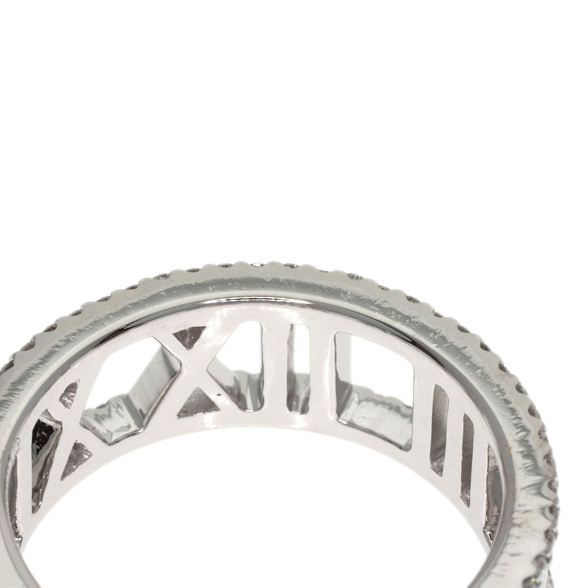 TIFFANY&Co. Atlas Open Full Edge Diamond Ring K18 White Gold Ladies [Used]