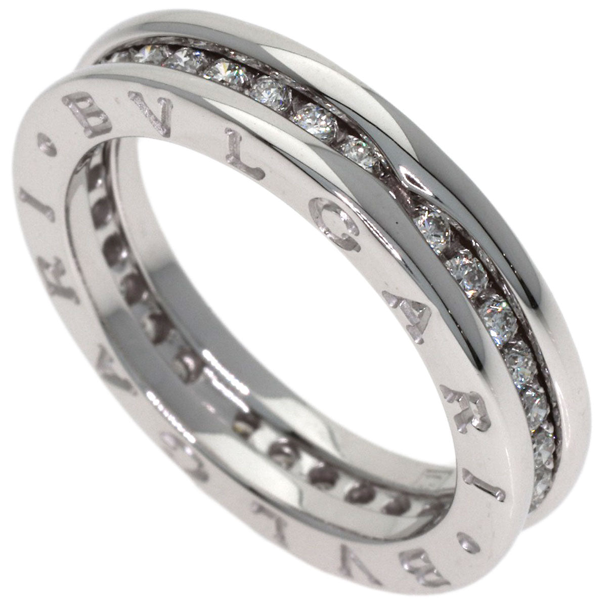 BVLGARI B.zero1 Diamond 1-band XS #51 Ring K18 White Gold Ladies [Used]