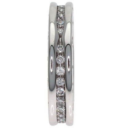 BVLGARI B.zero1 Diamond 1-band XS #51 Ring K18 White Gold Ladies [Used]