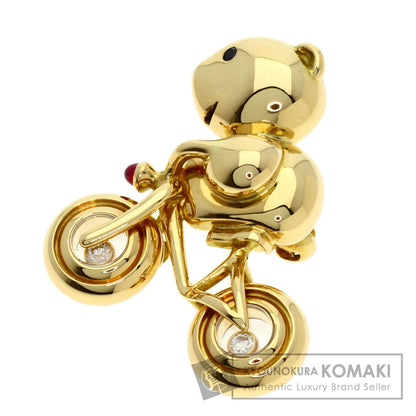 Chopard Bear Bicycle Motif Ruby Sapphire Brooch K18 Yellow Gold Ladies [Used]