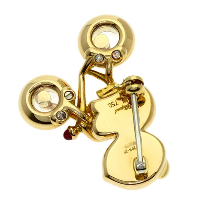 Chopard Bear Bicycle Motif Ruby Sapphire Brooch K18 Yellow Gold Ladies [Used]