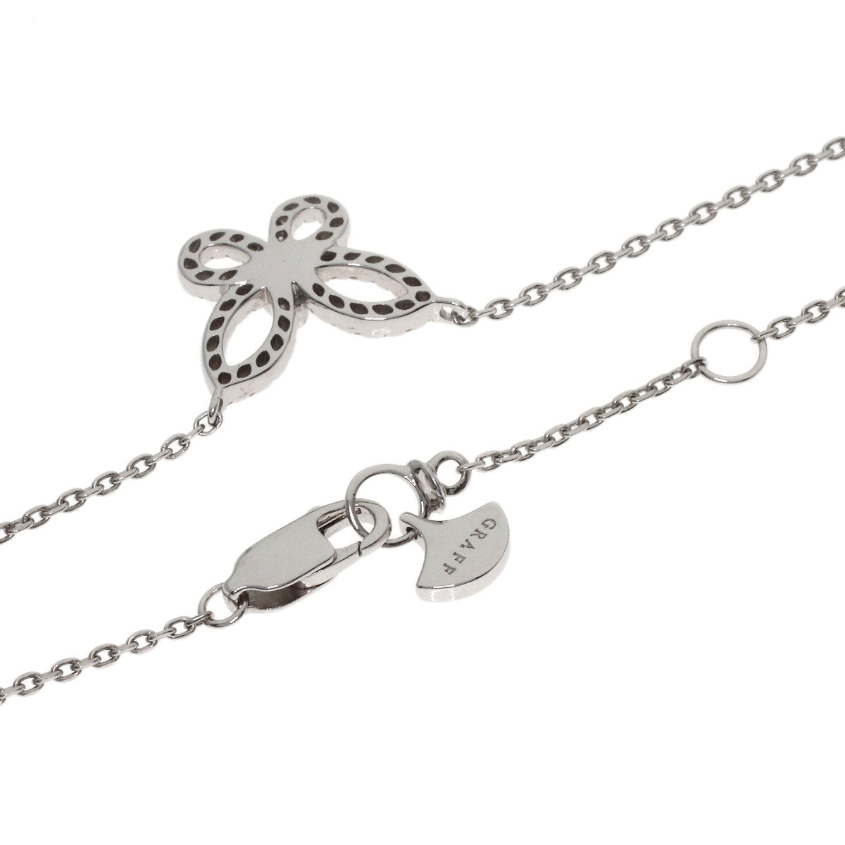 GRAFF Mini Butterfly Diamond Necklace K18 White Gold Ladies [Used]