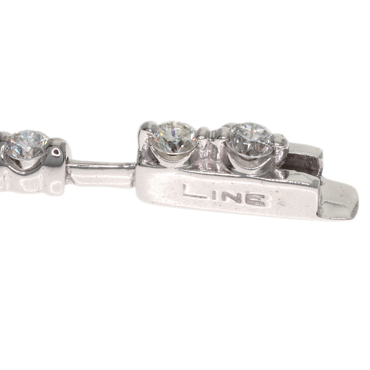 De Beers LINE Diamond Necklace K18 White Gold Ladies [Used]