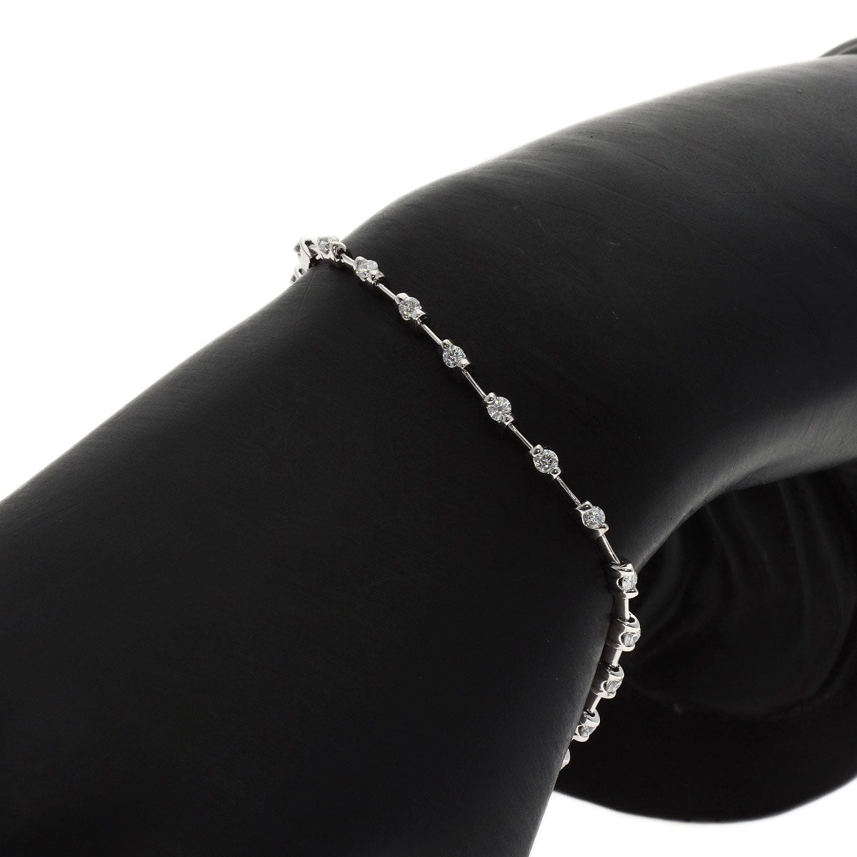 De Beers LINE Diamond Necklace K18 White Gold Ladies [Used]