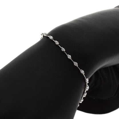 De Beers LINE Diamond Necklace K18 White Gold Ladies [Used]