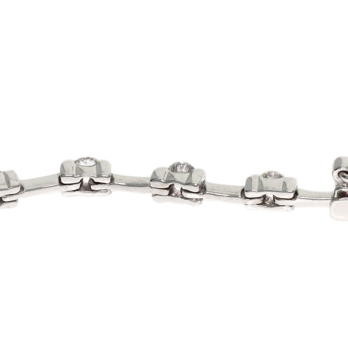 De Beers LINE Diamond Necklace K18 White Gold Ladies [Used]