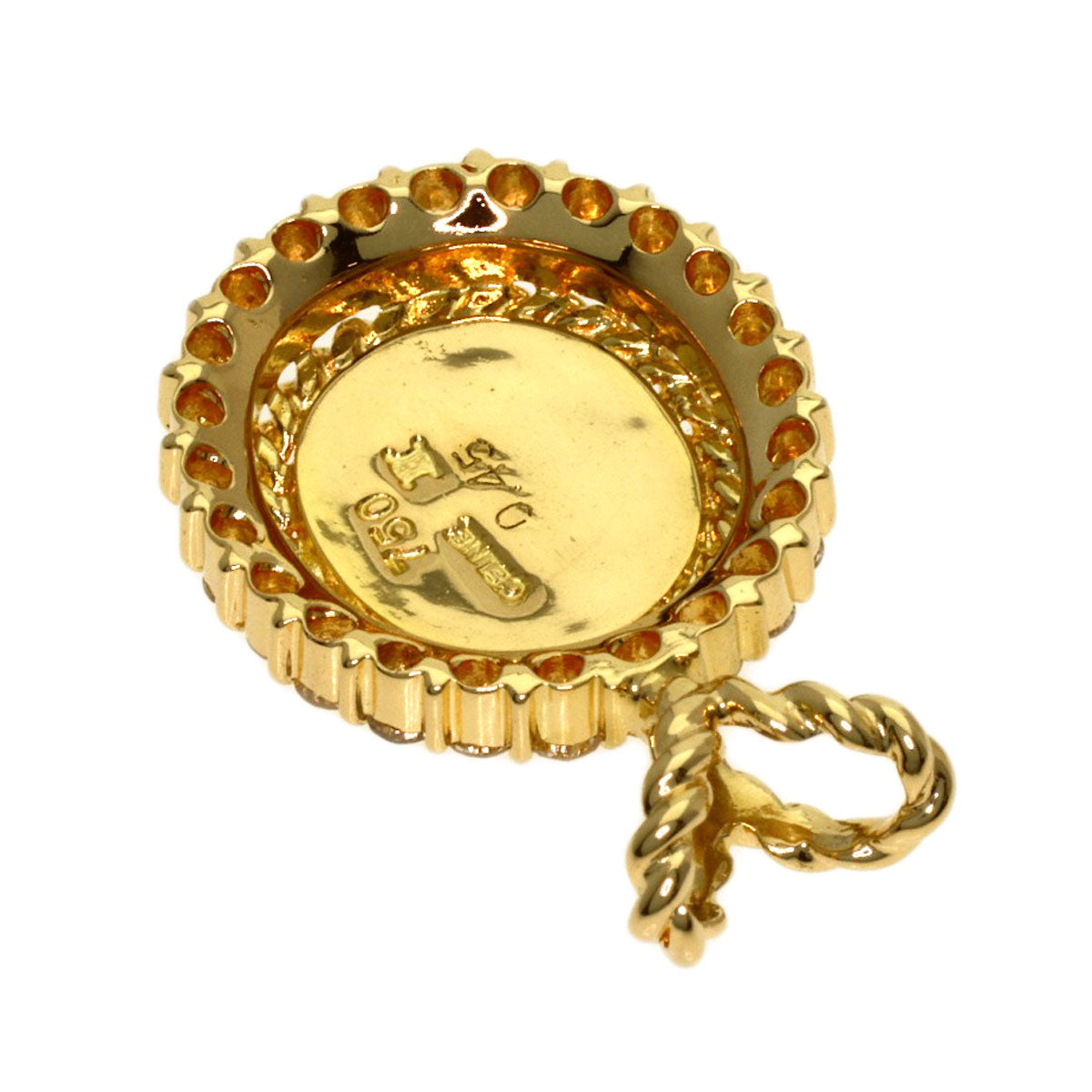 CELINE Triomphe Diamond Pendant top K18 Yellow Gold Ladies [Used]