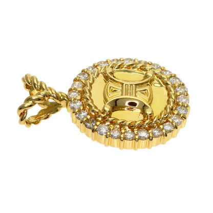 CELINE Triomphe Diamond Pendant top K18 Yellow Gold Ladies [Used]