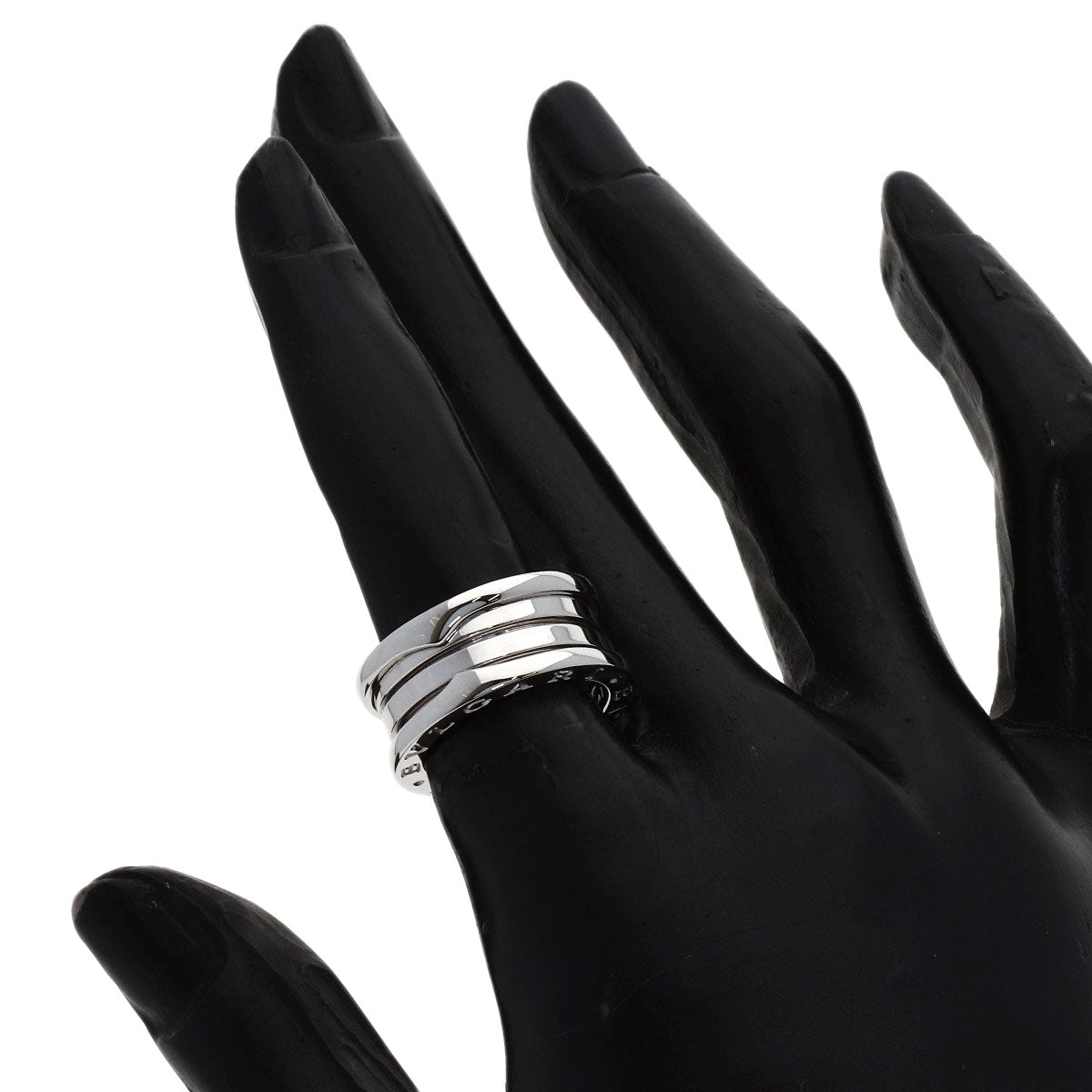 BVLGARI B.zero1 3 Band #49 Ring K18 White Gold Ladies [Used]
