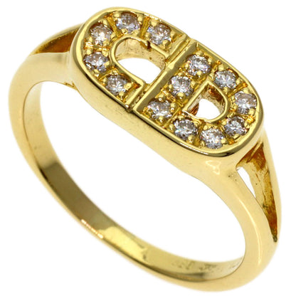 Dior Logo diamond Ring K18 Yellow Gold Ladies [Used]
