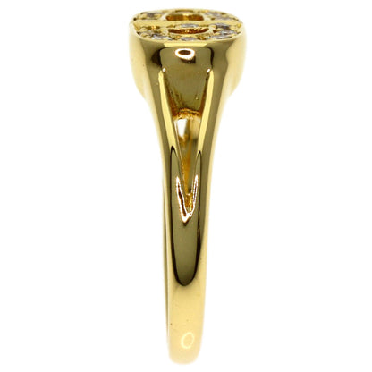Dior Logo diamond Ring K18 Yellow Gold Ladies [Used]