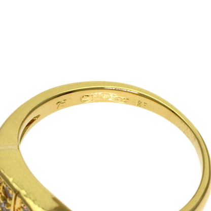 Dior Logo diamond Ring K18 Yellow Gold Ladies [Used]