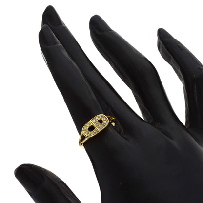 Dior Logo diamond Ring K18 Yellow Gold Ladies [Used]
