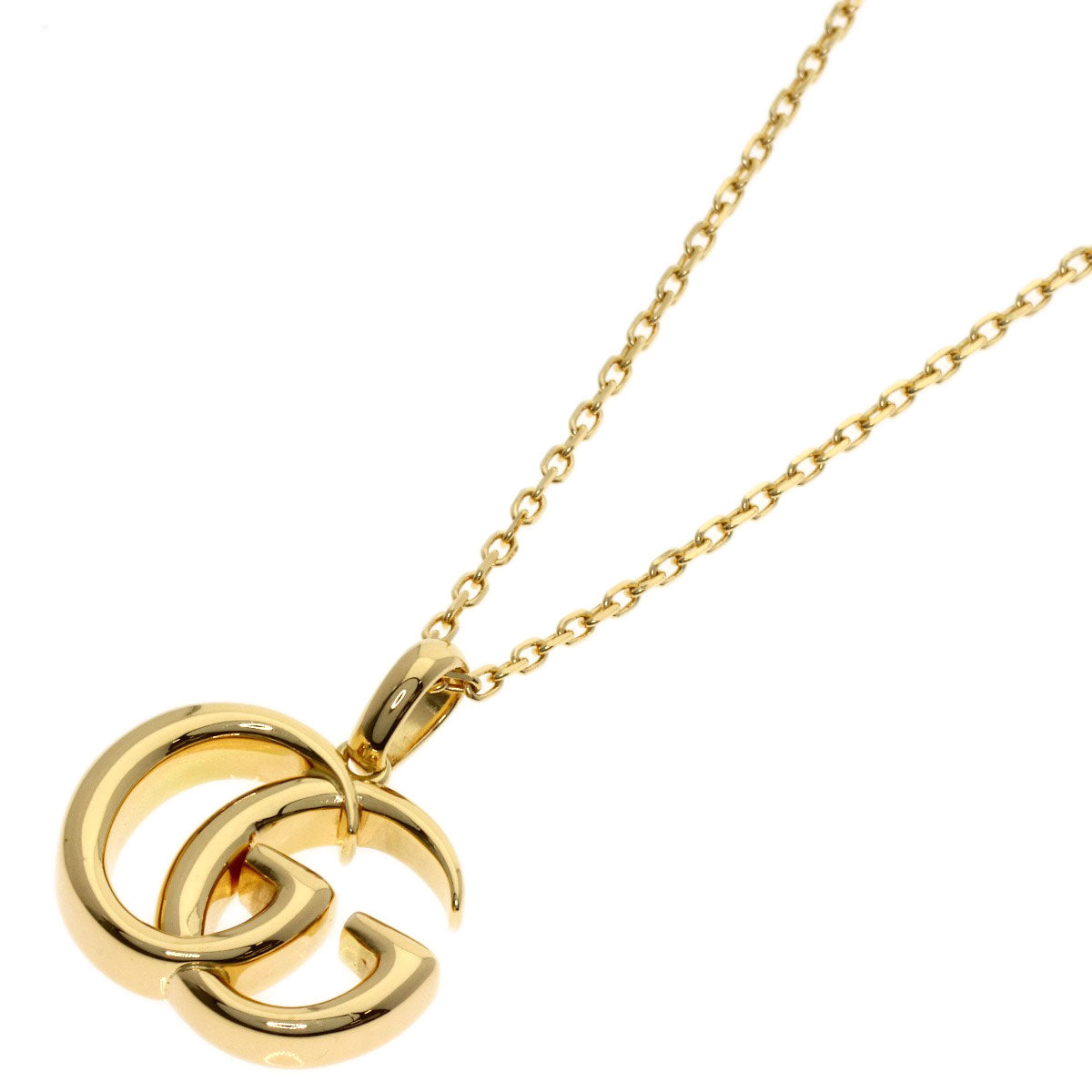 GUCCI GG Running Long Necklace K18 Yellow Gold Ladies [Used]